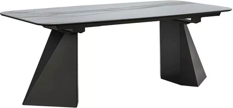 Elite italian dining table - ceramic pedestal - bianco antico - variant available