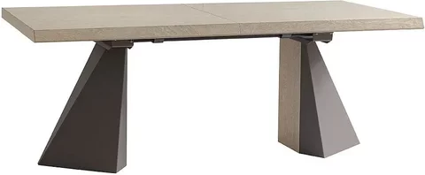 Elite italian dining table - extending double pedestal - sand birch - variant available