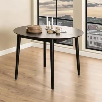 Montreux round extending dining table - 4-6 seater - 115cm-154cm - black