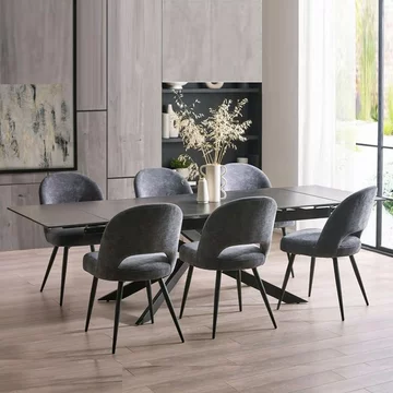 Osaka extending dining table - 6-10 seater - 160cm-260cm - black ceramic