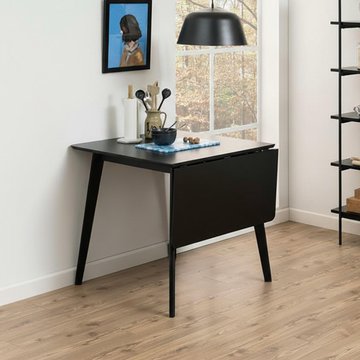 Roxby drop leaf dining table - 2-4 seater - 80cm-120cm - black
