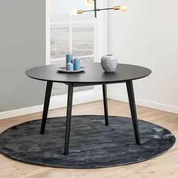 Roxby round dining table - 6 seater - 140cm - black