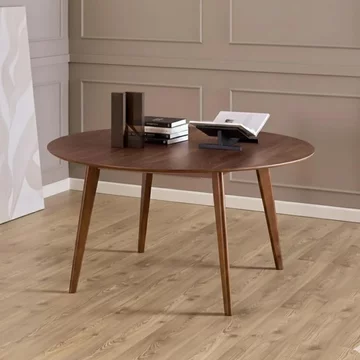 Roxby round dining table - 6 seater - 140cm - walnut