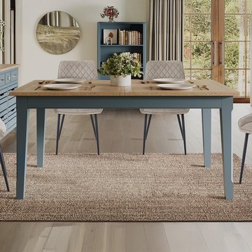 Signature blue extending dining table - 6-8 seater - 160cm-200cm