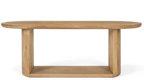 Trieste dining table - natural mango wood - 8 seater - 210cm - oval pedestal