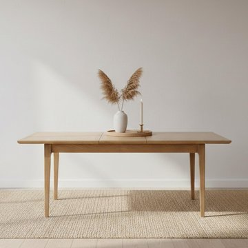 Wadsworth oak 4-6 seater extending dining table - 140cm-180cm