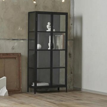 Phoenix display cabinet - 2 door - glass - black