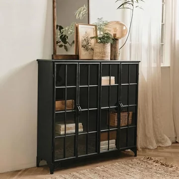 Downtown display cabinet - 4 door - black