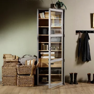 Viva display cabinet - 1 door - 2 drawer - grey