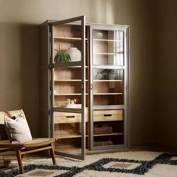 Viva display cabinet - 2 door - 4 drawer - grey