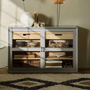 Viva low cabinet - 2 door - 4 drawer - grey