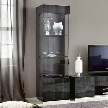 Montecarlo display cabinet - 1 door - left - grey koto high gloss