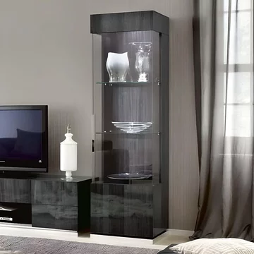 Montecarlo display cabinet - 1 door - right - grey koto high gloss