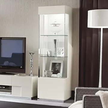 Canova display cabinet - 1 door - rhf - white gloss