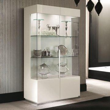 Canova display cabinet - 2 door - white gloss