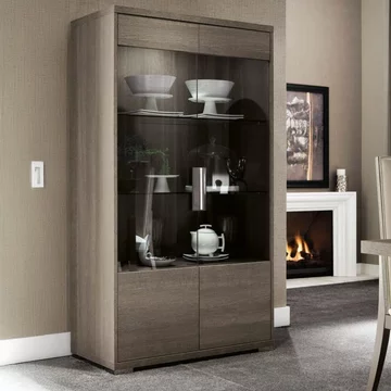 Tivoli display cabinet - 2 door - grey wood