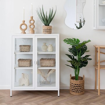 Brisbane display cabinet - 2 door - small - white metal