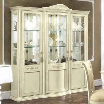 Torriani italian display cabinet - 3 glass door - ivory