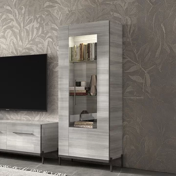 Mia display cabinet - 1 door rhf - grey