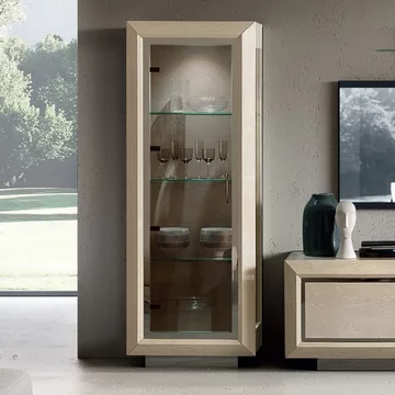 Elite italian vitrine - 1 door - sand birch