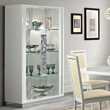 Roma italian vitrine - 2 door - glamuor - white