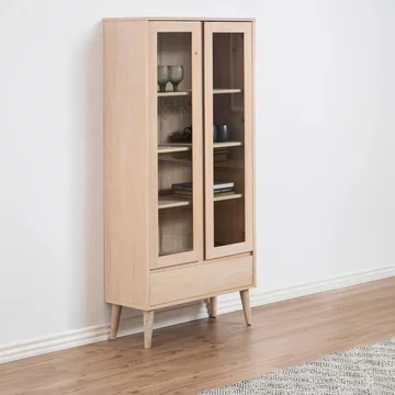 Nagano display cabinet - 2 door - white oak