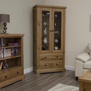 Deluxe display cabinet - 2 door - oak