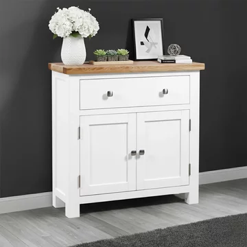 Lundy compact sideboard - 2 door - 80cm - white painted