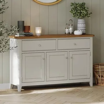 Arden grey painted 115cm small 3 door sideboard
