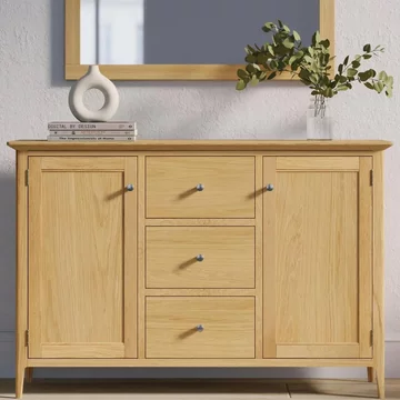 Selene oak 120cm small 2 door sideboard