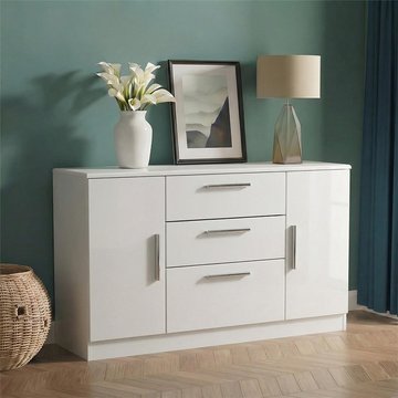 Knightsbridge sideboard - medium - 2 door - white gloss