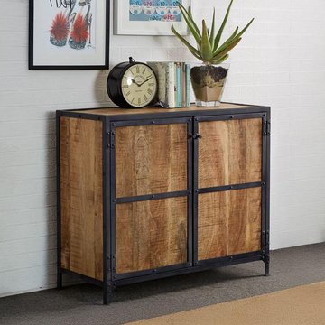 Ascot sideboard - 2 door - small - industrial - wood and iron