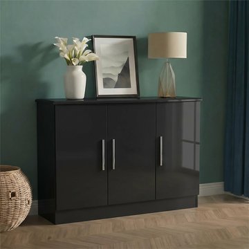 Knightsbridge sideboard - small - 3 doors - gloss black