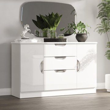 Camden sideboard - medium - 2 doors - white gloss