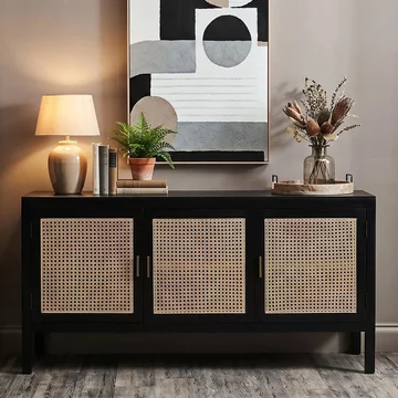 Corso sideboard - 3 door - medium - black birchwood - 150cm