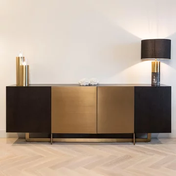 Alexander jones sideboard - 4 door - extra large - charcoal and brass