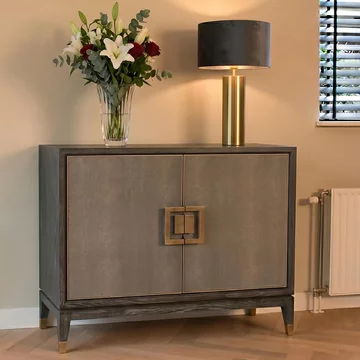 Bloomville sideboard - 2 door - medium - shagreen faux leather