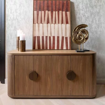 Windsor curved sideboard - 4 door - large - walnut - wood