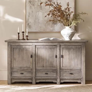 Unique one of a kind - sideboard - 3 door 3 drawer - 200cm - extra large - weathered grey - wooden