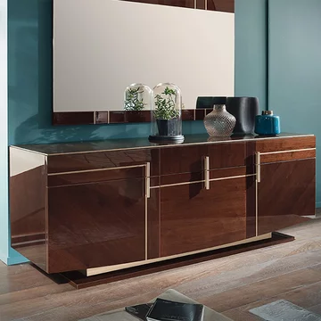 Bellagio sideboard - 3 door - extra large - high gloss walnut - wooden