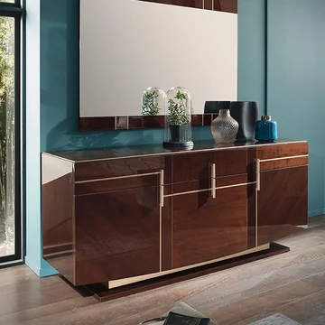 Bellagio sideboard - 3 door - large - high gloss walnut - wooden
