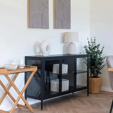 Brisbane sideboard - 3 door - medium - 140cm - black metal