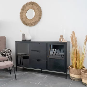 Dalby sideboard - 2 door - 140cm - metal - black