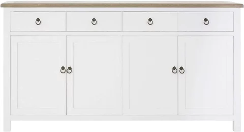 Hampstead sideboard - 4 door - large - white and oak - 180cm