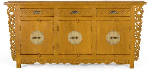 Lubesh sideboard - ochre mango wood - 6 door - extra large - 180cm