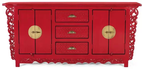Lubesh sideboard - red mango wood - 4 door - extra large - 180cm