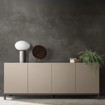 Modern kali extra large buffet sideboard - 4 door - taupe