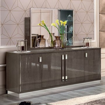 Platinum italian buffet sideboard - slim - large - silver