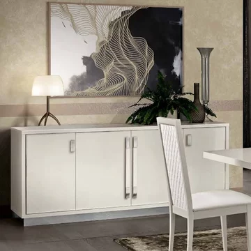 Roma italian buffet sideboard - slim - large - white
