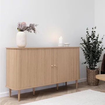 Nikko medium sideboard - 2 door - curved - fluted - 140cm - pine wood
